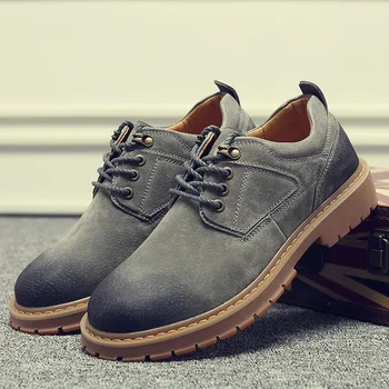 

2019 new big head workwear boots retro men's shoes fashion versatile men's casual shoes trend platform shoes