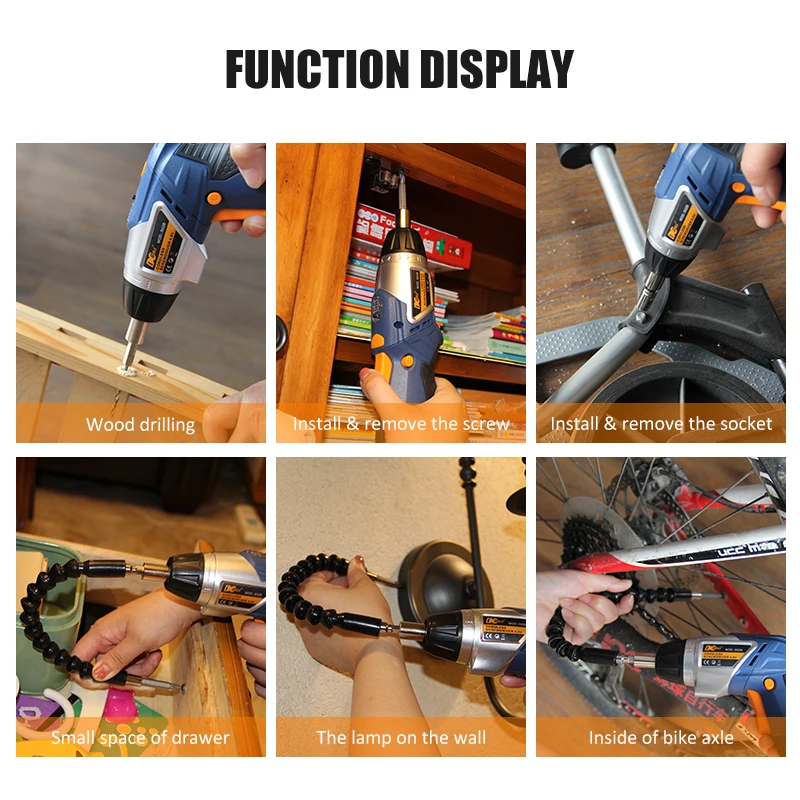 4,8 В Беспроводная электрическая отвертка перезаряжаемая отвертка с поворотной ручкой с гибким валом 46 шт. аксессуары S028
