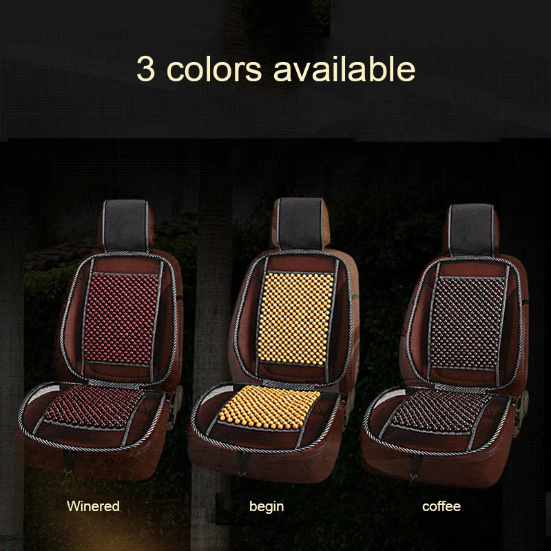 Wooden Bead Car Seat Cover Cushion Vehicle Summer Cool Durable Seat Cover