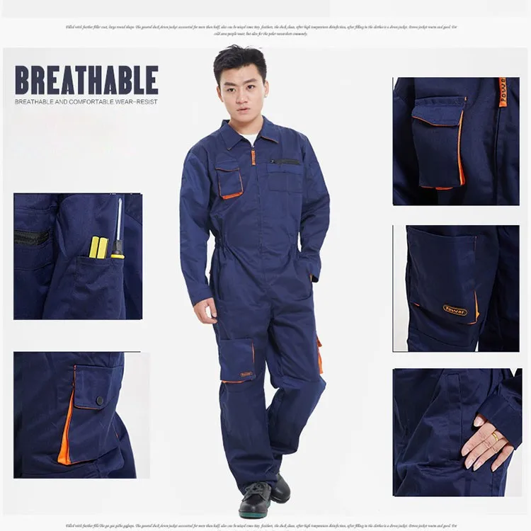 Mens Work Clothing Long Sleeve Coveralls High Quality Overalls Worker Repairman Machine Auto Repair Electric Welding Plus Size (1)