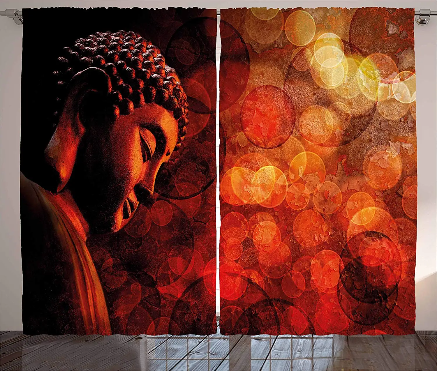 

Zen Curtains Eastern Religious Figure Abstract Backdrop Asian Ethnicity Meditation Peace Living Room Bedroom Window Drapes