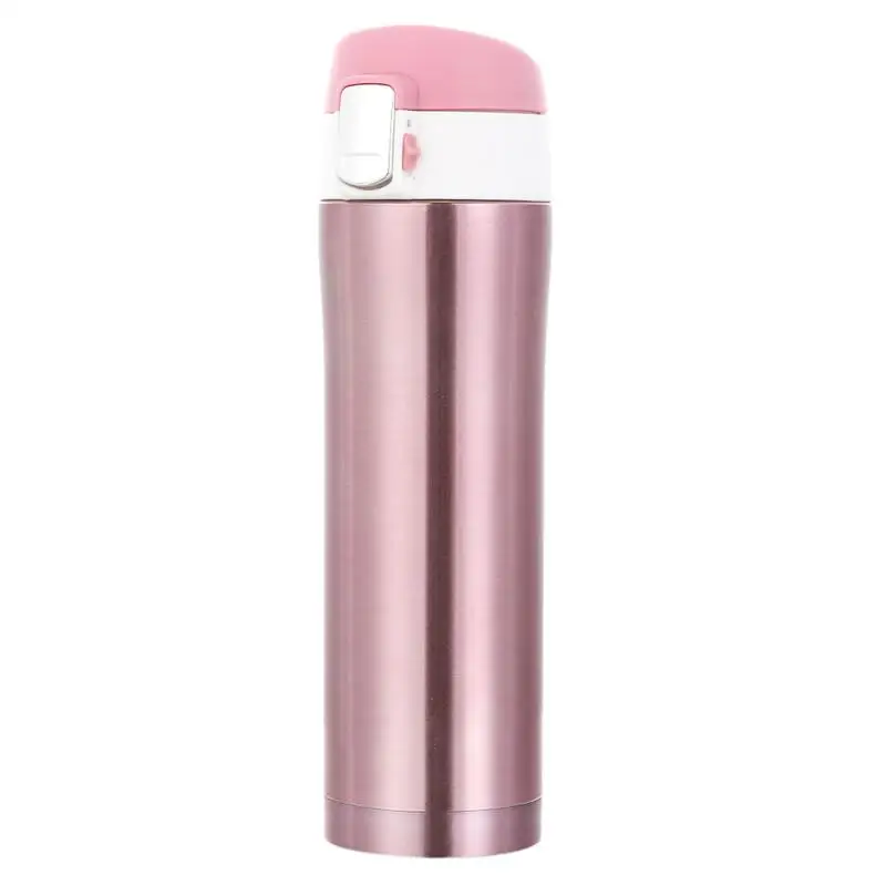 450 мл Термос из нержавеющей стали с двойными стенками, термос, вакуумная колба, кофейная кружка, дорожная бутылка для воды, Термокружка - Цвет: Pink