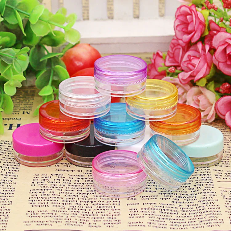 

3g Portable Cosmetic Empty Jar Pot Eyeshadow Makeup Face Cream Container Round Refillable Bottles Transparent 5pcs/set