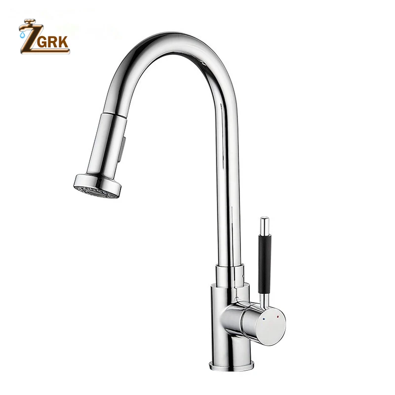 

ZGRK Chrome Kitchen sink Faucet 360 Degree Rotation with Water Purification Features three ways hot and cold water mixer SLT102