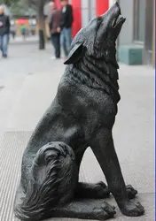 USPS в США S3402 Китайский Классический Бронза Медь Резные Животных волчьим Собака Волк Статуя Искусства Скульптуры (B0413)