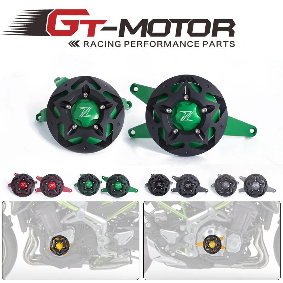 

GT Motor -free shipping 2017 NEW Engine Guard Protector Engine Guard Case Slider Cover Protector Set For KAWASAKI Z900 2017