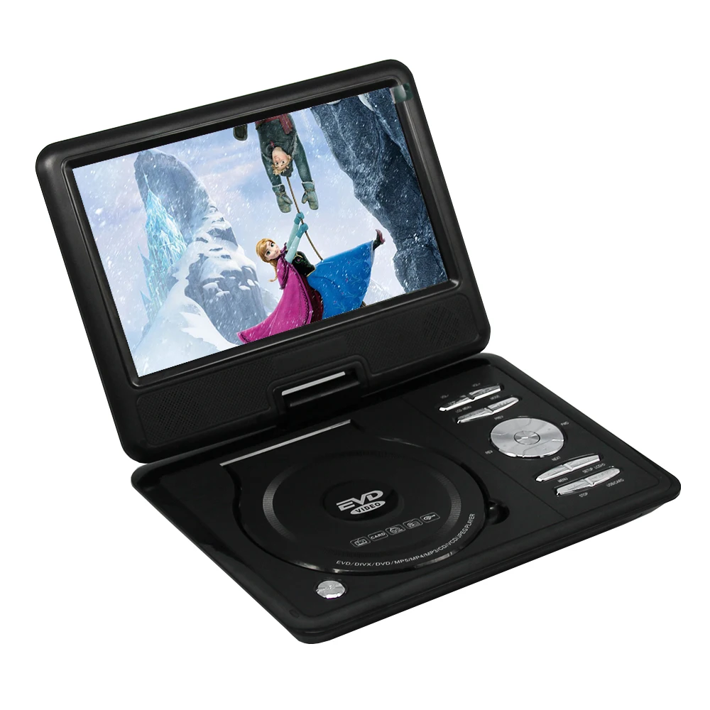 LONPOO портативный DVD плеер 7 дюймов поворотный экран dvd со встроенным