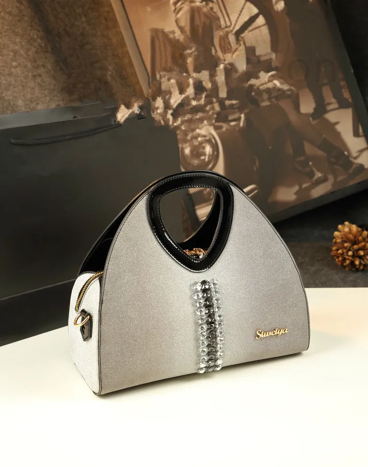 bolsa de couro diamante luxo noite embreagem