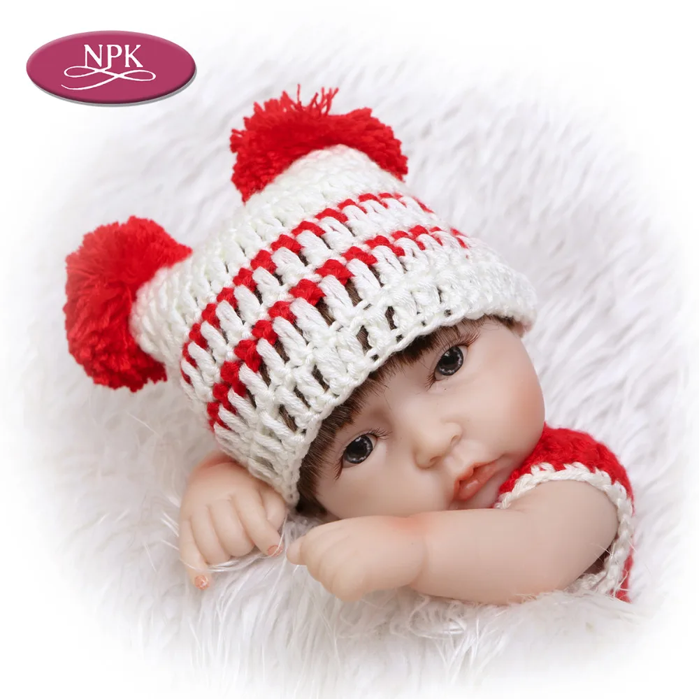 NPK 27CM MINI Baby Reborn Girl Doll Full SIlicone Vinyl Body Bathe Toys For Newborn Babies Toddler Child Best Gift 2018 Newest (8)