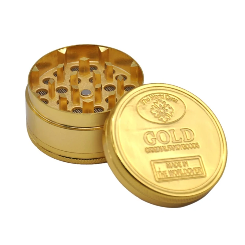 2018 New Gold Color Tobacco Herb Spice Grinder Herbal Alloy Smoke Metal