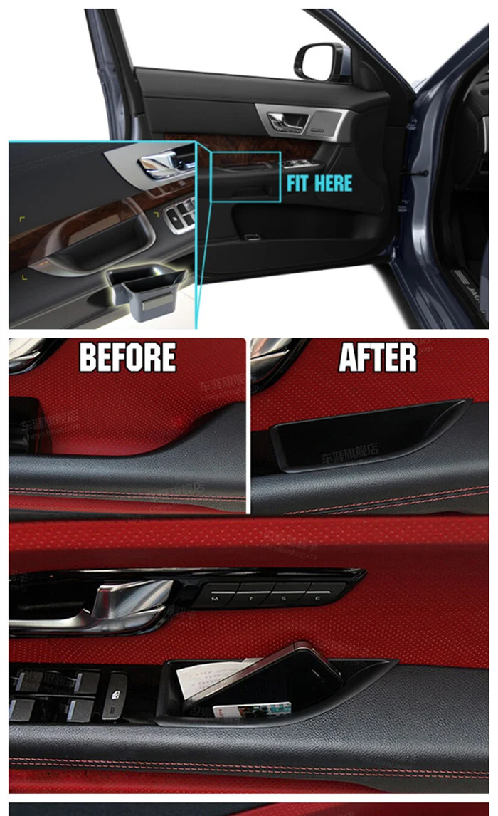Аксессуары подходят для 2009- Jaguar Xf дверная ручка боковое окно коробка для хранения чашка поддон контейнер подлокотник держатель для телефона