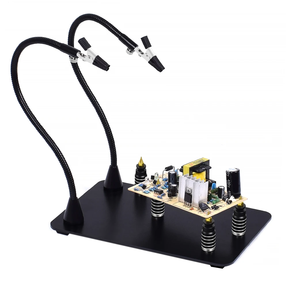 electronics soldering kit NEWACALOX Third Pana Hand Hot Air Gun Frame PCB Board Holder Heat Gun Stand Helping Hands Soldering Tool 3X LED Magnifying Glass electronics soldering kit