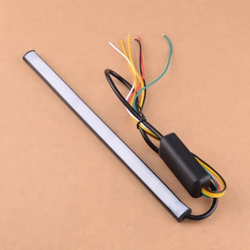 

CITALL PVC 22cm 12V 0.1A Motorcycle Universal Sequential Switchback Flowing LED Tail Brake Turn Signal Strip Lights