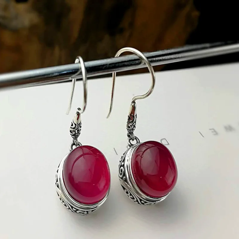Женские серьги из серебра 925 пробы с натуральным камнем|Серьги-подвески| |
