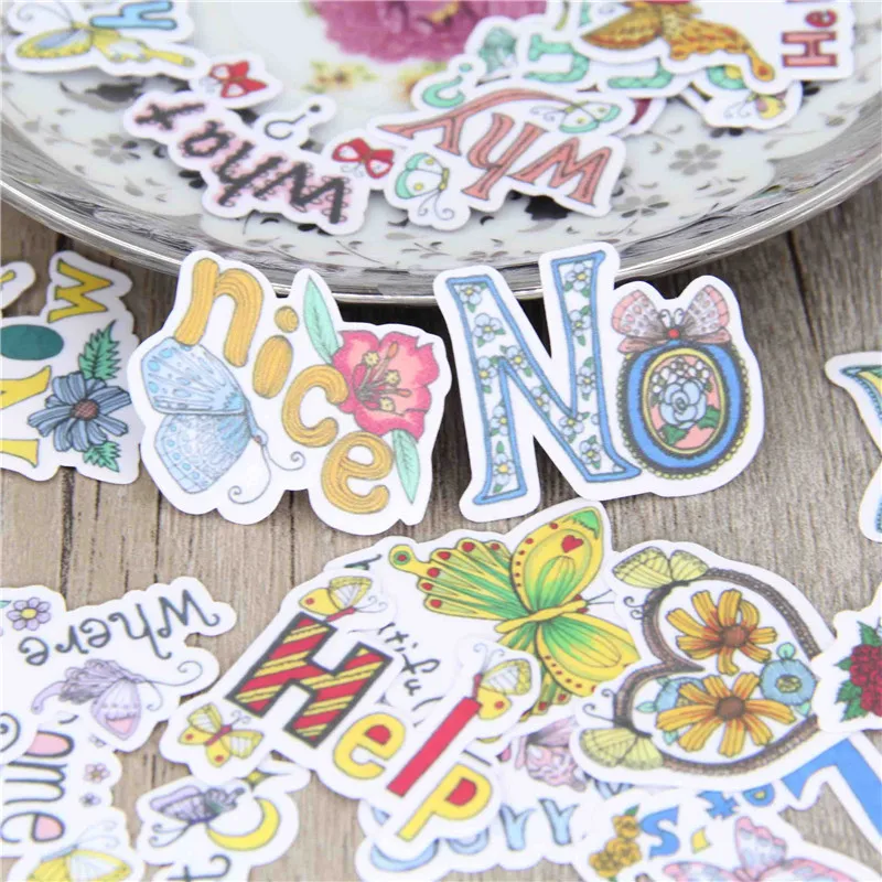 

40 pcs Pretty butterfly waterproof for phone car Label Decorative Stationery Stickers Scrapbooking DIY Diary Album toy Sticker