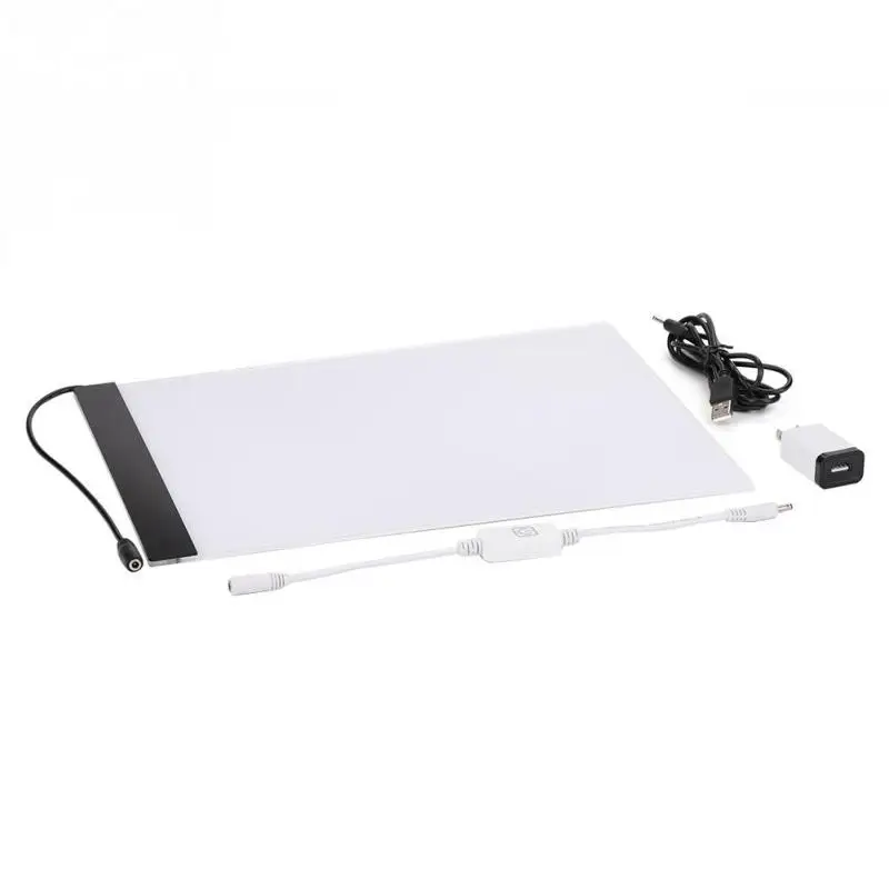

A4 Portable LED Light Box Tracing Board Copyboard Drawing 3-level Adjustment + US Plug Adapter 100-240V