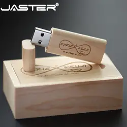 JASTER деревянный USB + коробка USB флэш-накопитель Флешка 4 ГБ 8 ГБ 16 ГБ 32 ГБ карта памяти USB creativo персональный логотип оптом