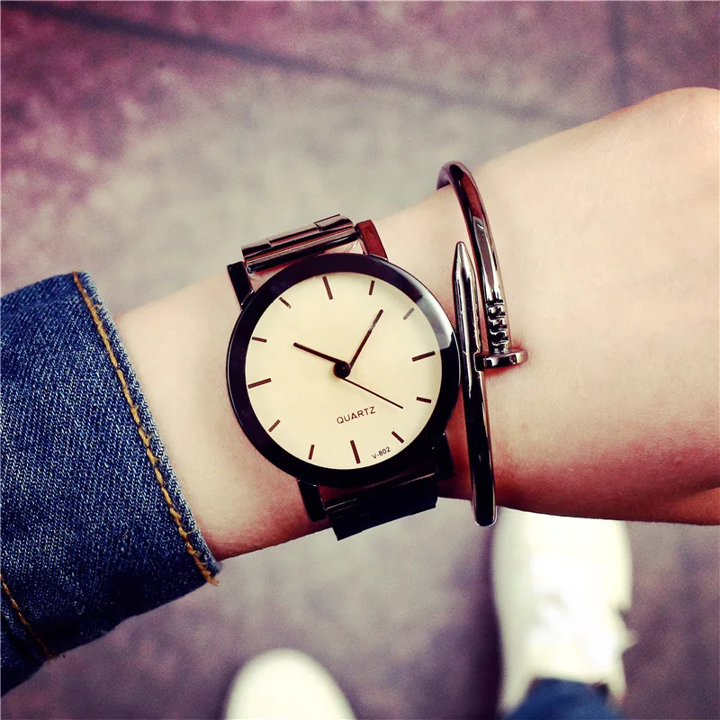 

reloj femenino luxury men women watches fashion ladies dress quartz wristwatches casual steel male female clock horloge fminine
