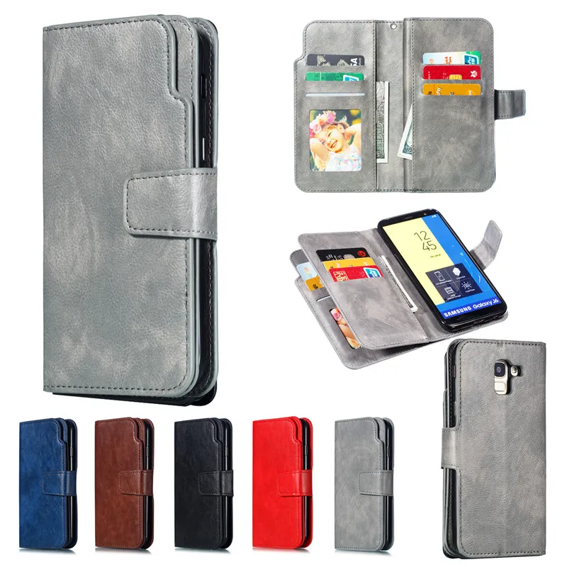 Samsung Galaxy J8 J6 J4 J3 J2 Pro 2018 Case Cover Luxury Leather Nine cards Wallet Flip Case Samsung Galaxy J3 J5 J7 2016 J3 J5 J7 2017 EU J330 J530 J730 Case Cover13