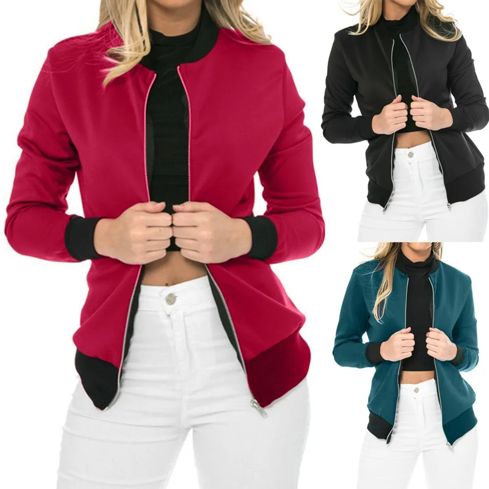 

2019 New Women Autumn Bomber Femme Thicken Coats Fashion Solid Top Coat Outwear Sweatshirt Hooded Jacket Overcoat