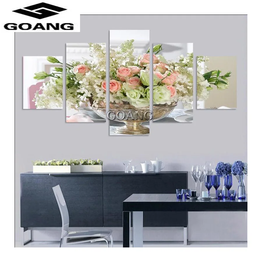 

5D DIY Diamond embroidery Flowers 5pcs diamond painting Cross Stitch full square Rhinestone mosaic home decoration gift