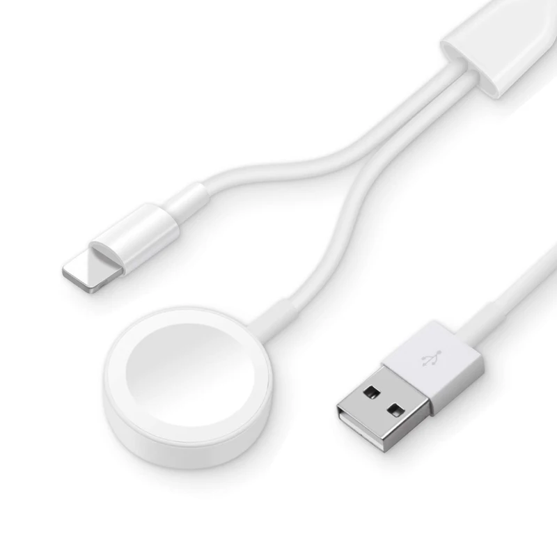 

Smart watch wireless charger magnetic adsorption charging phone charge cable 2in1 for Apple watch 1 2 3 4 for iphone x xr xs max