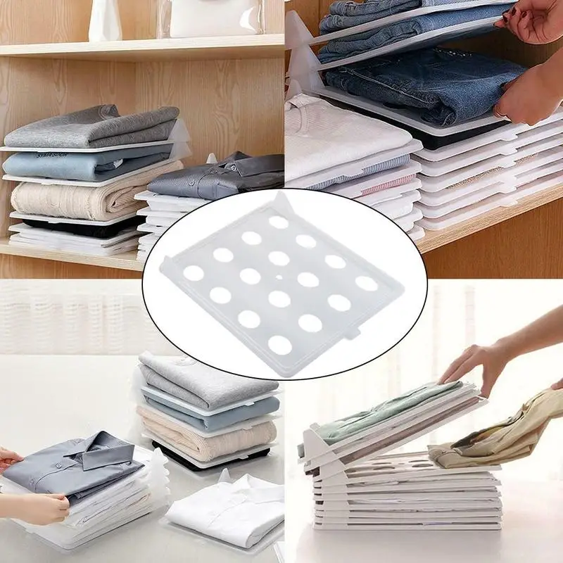 

NEW Multifunctional Durable Plastic Laundry Storage Shelf Fold Board Unique Clothing Shelves Stacked Board Organizer Tools