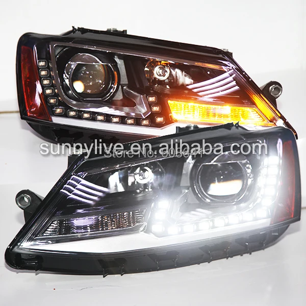 Для VW Новый Jetta МК6 светодиодные фары сы v2 с HID набор низкий луч Для VW Новый Jetta МК6 светодиодные фары сы v2 с HID набор низкий луч
