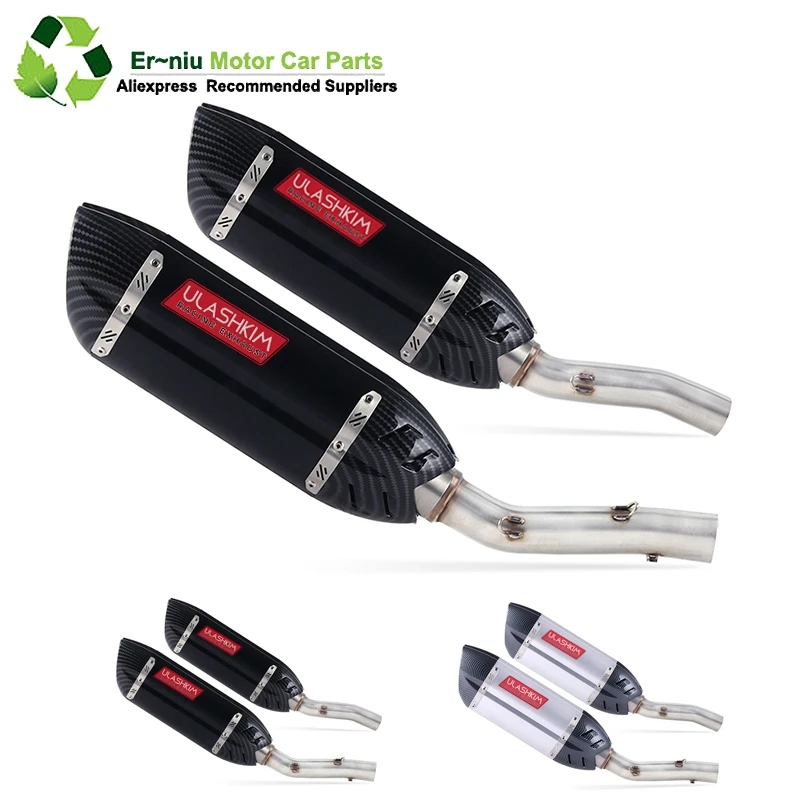 

Motorcycle Full Exhaust Escape System + Modified Link Contact middle pipe Round Muffler for kawasaki Z1000 2010-2016