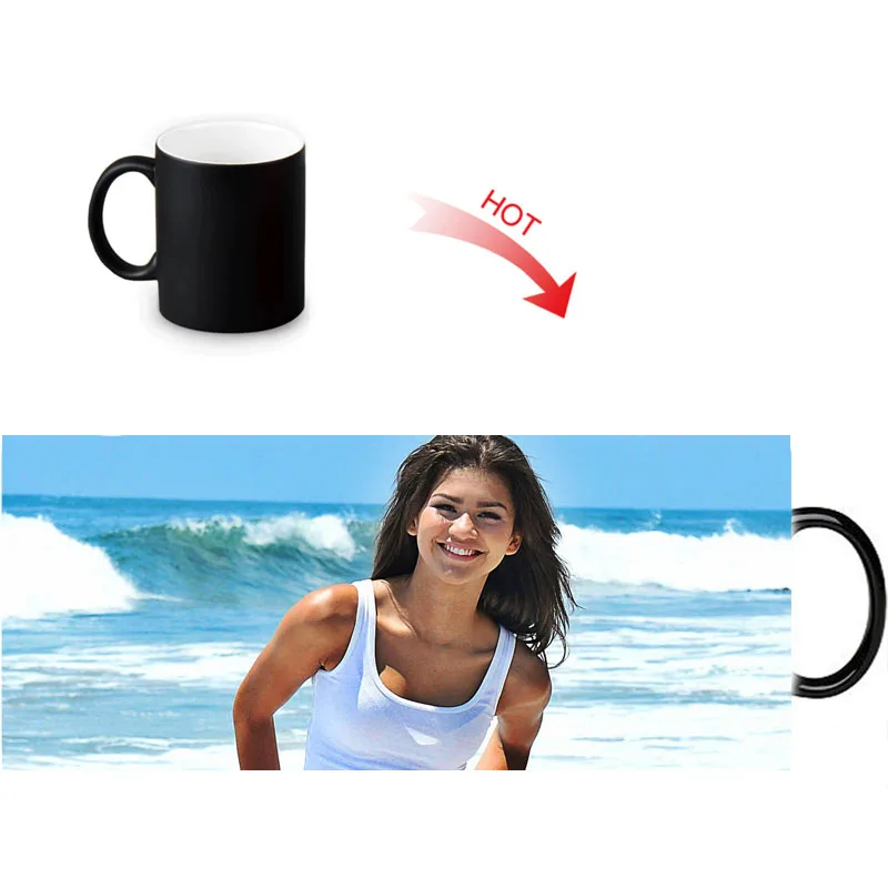 

Custom Photo Heat Sensitive Magic Ceramic Mugs 12oz Color Changing Morph Mug Zendaya Coffee Milk Cup Personalized Gift