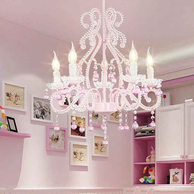 Children S Room Bedroom Crystal Lamp Modern Led Chandelier Children S Room Bedroom Crystal Lamp Modern Led Chandelier Lighting Diningroom Chandeliers Pink Princess