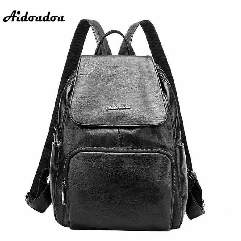 

AIDOUDOU 2017 New Backpacks Fashion Leather Women Backpack Designer Travel School Bags for Girls Mochila Feminina