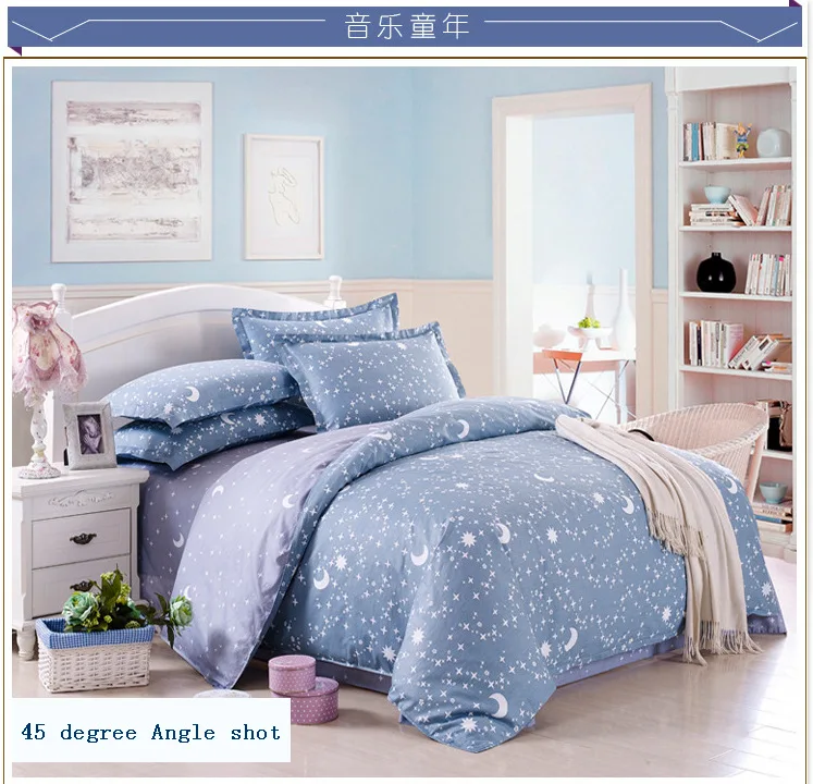 2.0M Home textile Pure cotton bedding 4 Pices ,100 Pure cotton, King