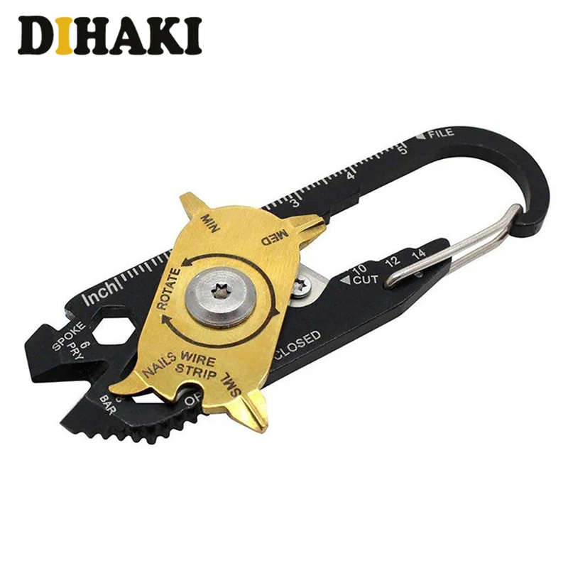 

20 in 1 Multi-Function Repair hand Tools Mini Screwdriver Keychain Set For Cell Phone Bicycle Measure wrench Pry Bar