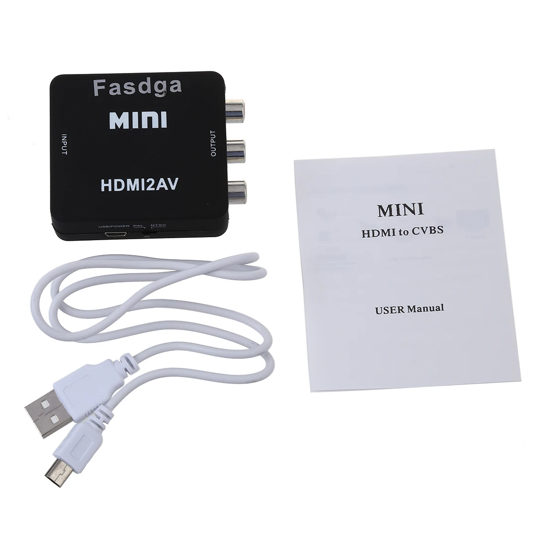 Fasdga MINI HDMI к 3RCA CVBS композитный видео AV конвертер адаптер ТВ PS3 VHS VCR DVD черный