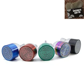 

Hot 3 layer 52x82mm Maze shape funnel style metal material smoking herbal grinder tobacco cigarette burning piece gift