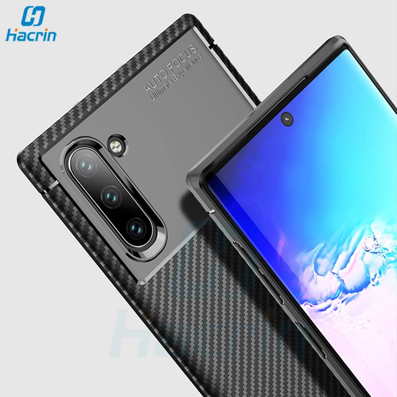 

Hacrin Case For Samsung Galaxy Note 10 Case Soft Carbon Fiber Full Protective Bumper Cover For Samsung Note 10 plus 10+ Case