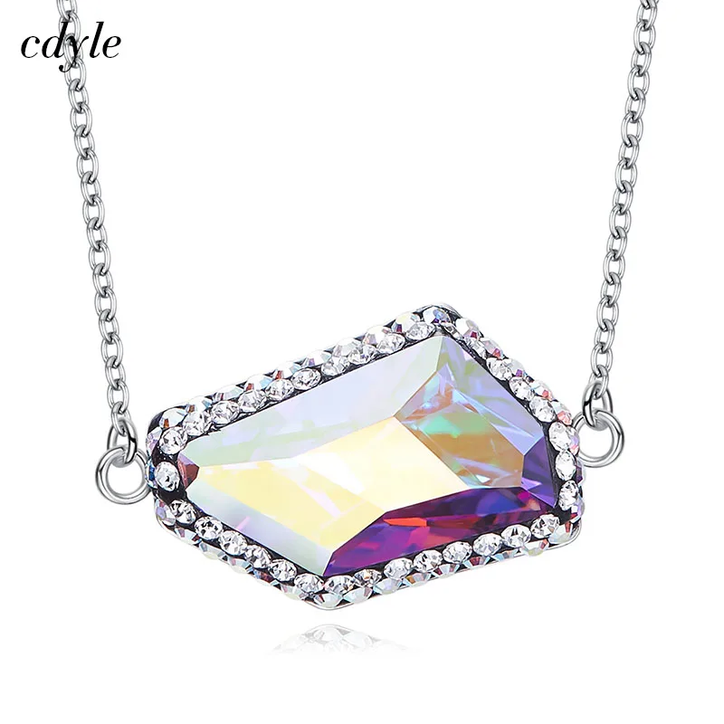 

Cdyle Crystals from Swarovski Women Pendants & Necklace S925 Sterling Silver Jewelry Fashion Austrian Rhinestone Paved Bijoux