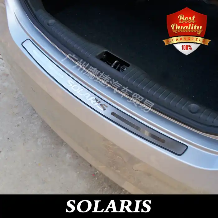 Для hyundai solaris 2010-2017 арьергарды из нержавеющей стали Задний бампер протектор Авто аксессуары 1 шт. автомобильный Стайлинг - изображение