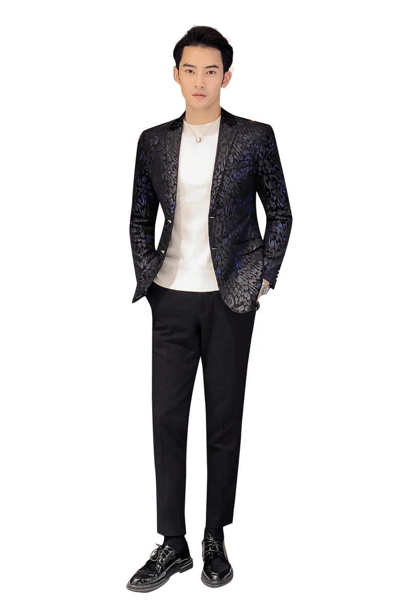 Бархатный блейзер мужской модный однобортный Свадебный Мужской Блейзер Повседневный европейский размер приталенный пиджак и куртки для мужчин