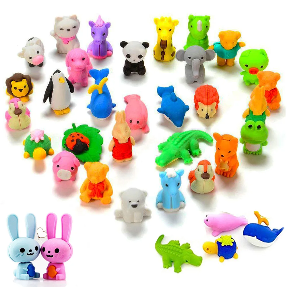

Hot Cute 3D Zoo Animal Erasers Set Removable Assembly Diy Cartoon Eraser Toys Kids Children Student Prize Gift School Supplies
