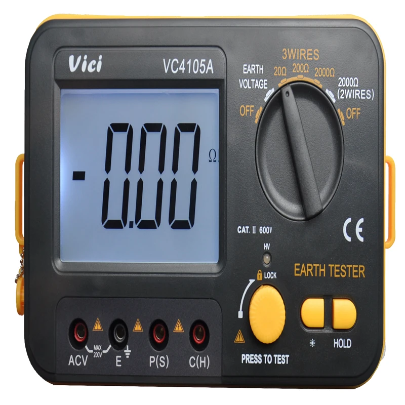 VICI Digital LCD Earth Resistance Tester Ground Resistance Voltage
