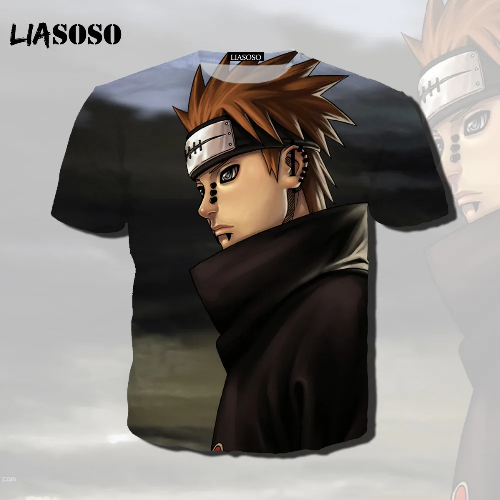 LIASOSO Ninjia Naruto BorutoT футболка аниме Акацуки Какаши Гаара Хокаге Учиха Итачи Саске для
