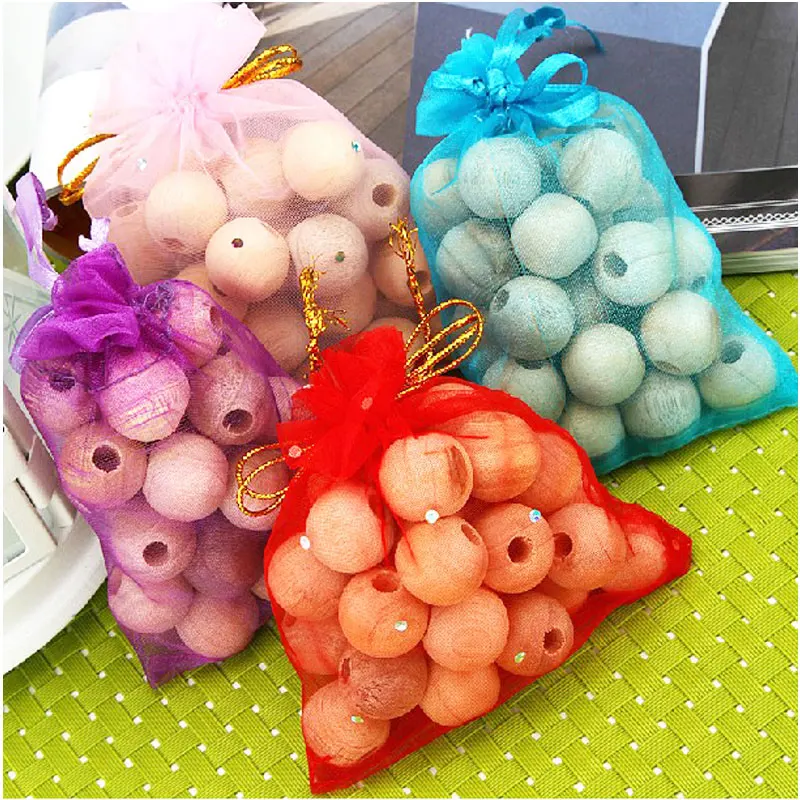 60Pcs Cedar Moth Balls Wood Camphor Bug Repellent Wardrobes Cloth