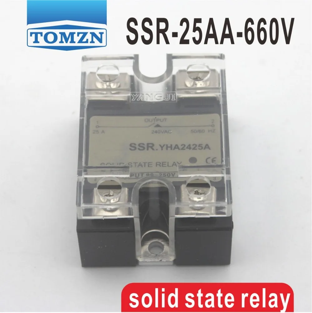 25AA SSR input 90 250V AC load 48 660V AC High voltage single phase AC ...