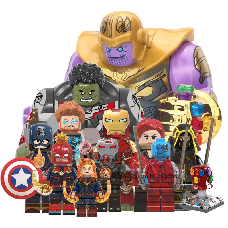

Avengers Endgame Captain Marvel Ant Iron Man Captain America Thor Thanos Nebula Hawkeye Spiderman Hulk Building Blocks Toys Gift