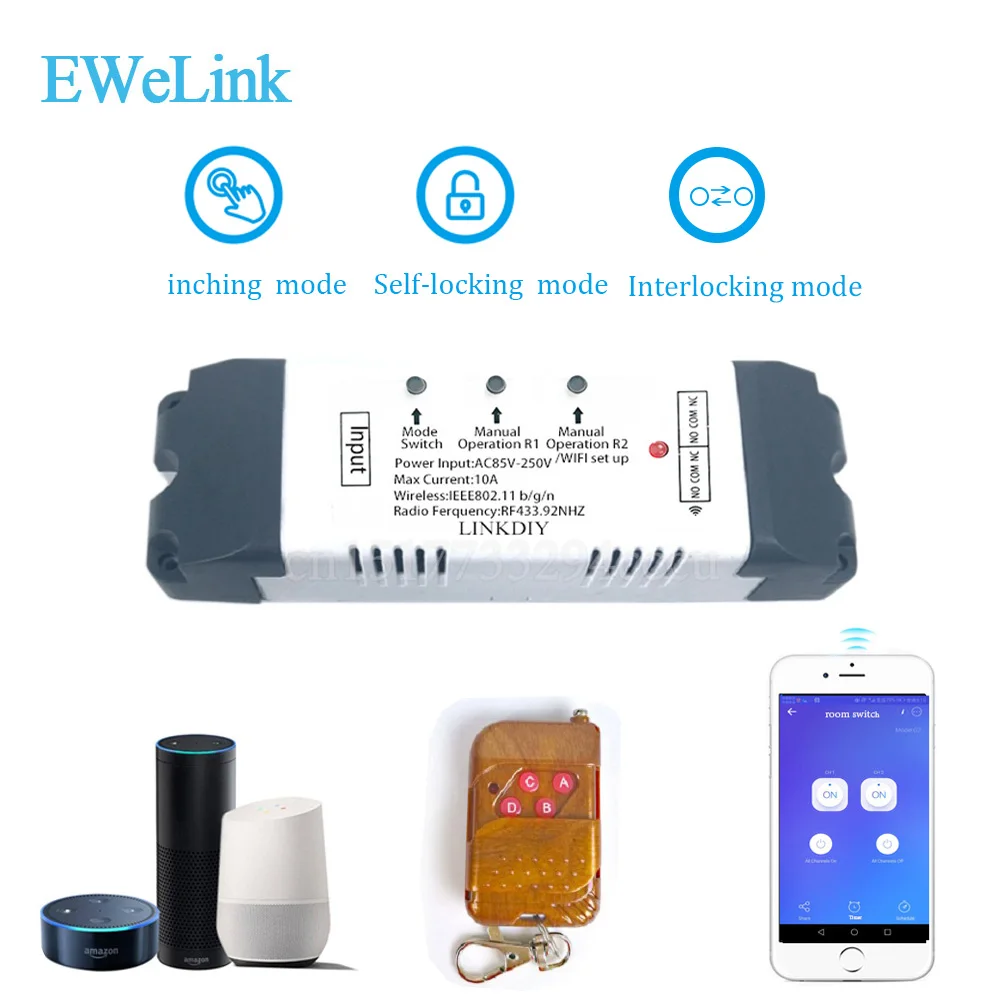 Smart wifi switch wireless Relay module Smart home Automation for Computer access DC7V/12v 24v 32v Inching/Self-Locking IOS Smart wifi switch wireless Relay module Smart home Automation for Computer access DC7V/12v 24v 32v Inching/Self-Locking IOS