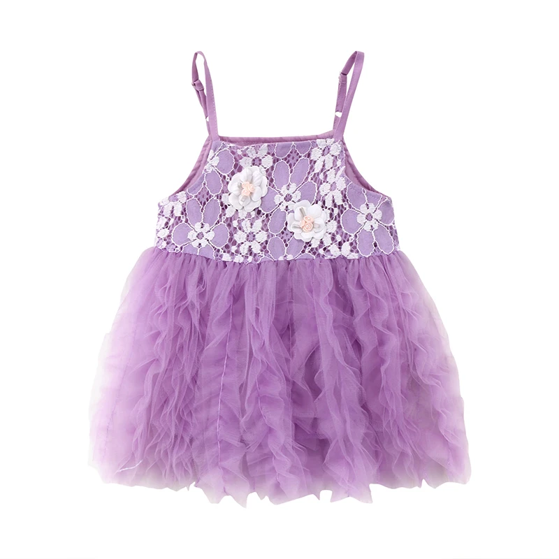 Princess Newborn Toddler Kids Baby Girls Summer Dress Purple Floral ...