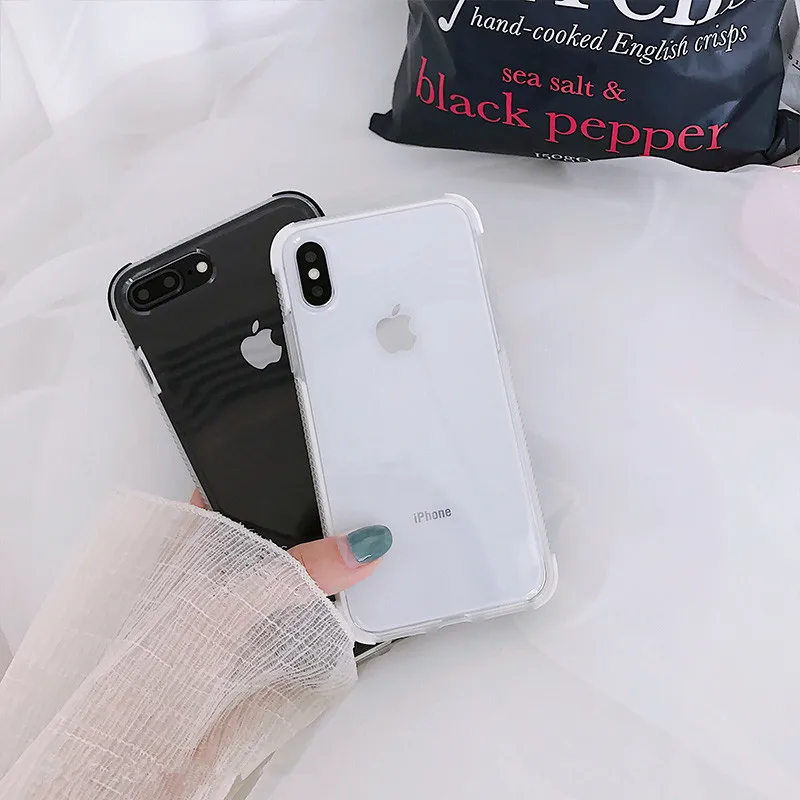 

Full Protect Anti-knock TPU Silicone Case For iPhone XS Max XR X XS Case Clear Transparent Back Cover For iPhone 6 6S 7 8 Puls