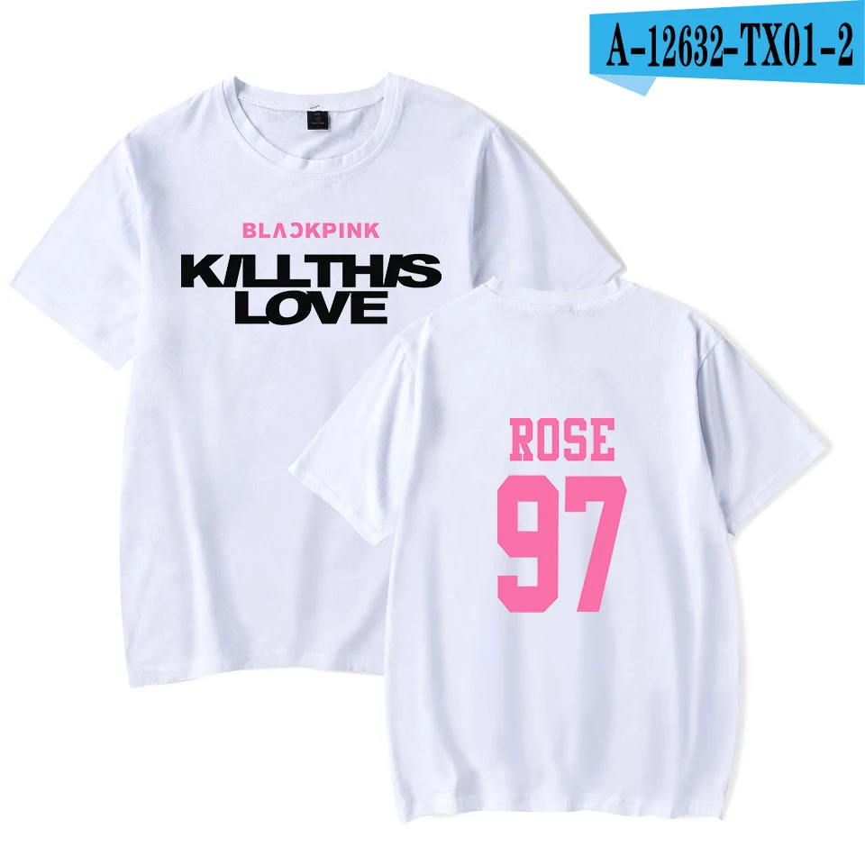 22 Модные Kpop Blackpink убить этой футболки "любовь" Для мужчин Для женщин футболки повседневные футболки с круглым вырезом, футболка с короткими рукавами одежда для детей топы - Цвет: 22